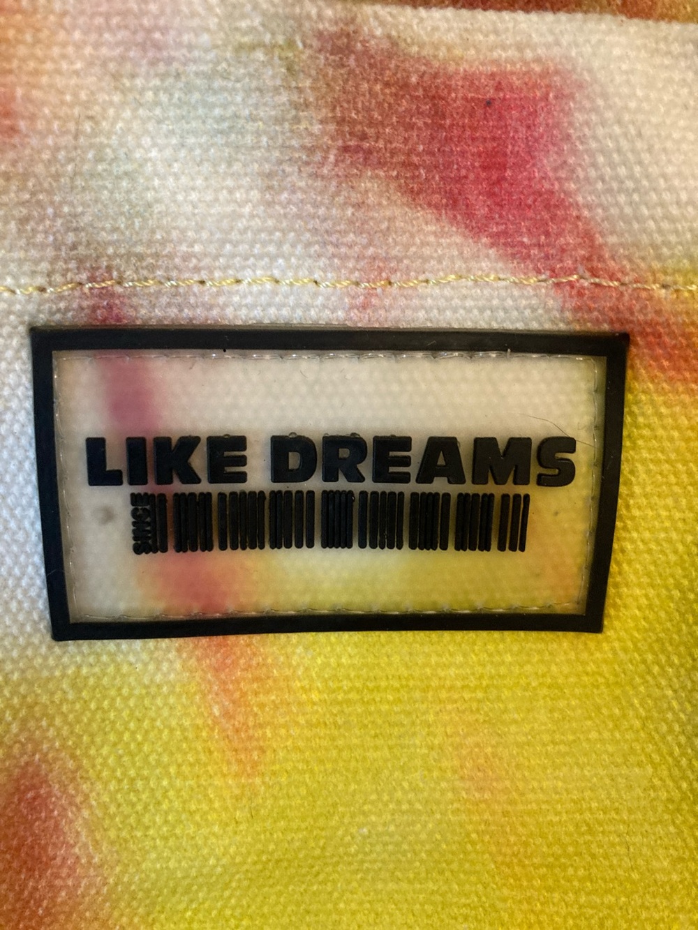 Like Dreams Tie-Dye Canvas Tote Bag in Yellow Multi-Color - Picture 2 of 10